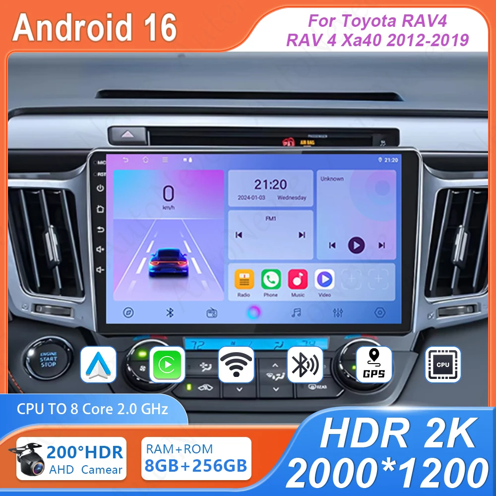 Android For Toyota RAV4 RAV 4 Xa40 2012 2013 2014 2015 2016 2017 2018 2019 Car Dvd Auto Radio Stereo Head Unit Multimedia Player