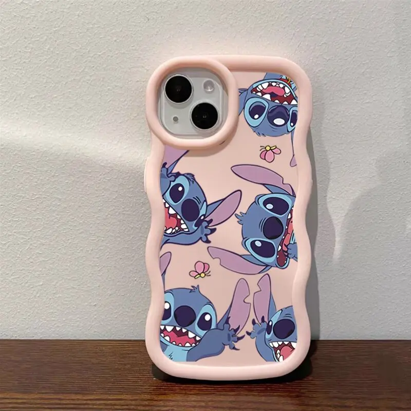 خمسة لطيف غرزة جراب هاتف آيفون 16E 15 16 14 13 12 11 برو ماكس زائد 7 + 8 + 7 8 6S زائد SE 2022 لون الحلوى غطاء سيليكون #1