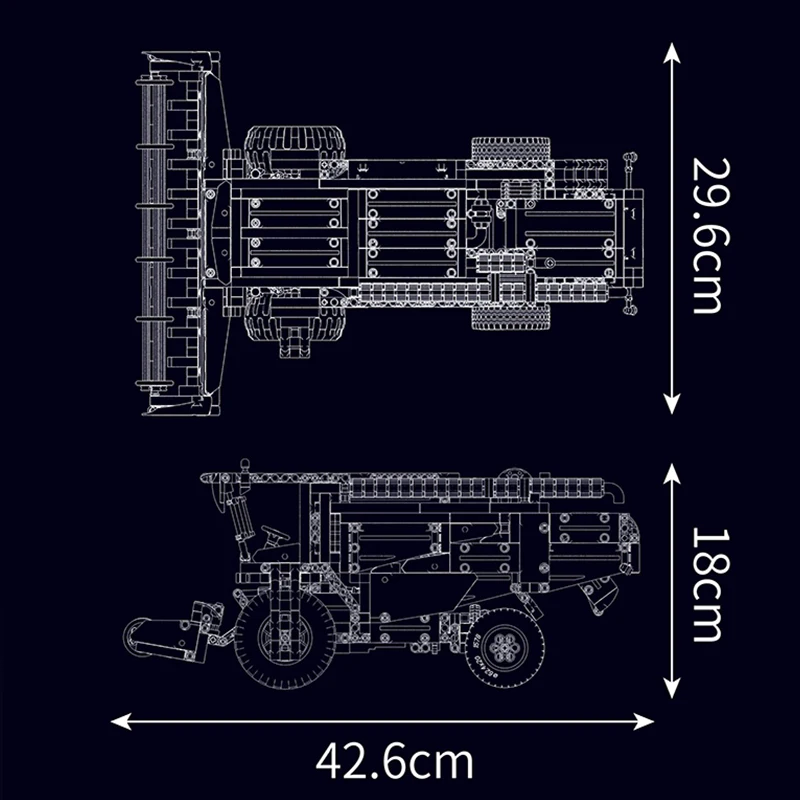 Mould King 17014 Technical Remote Control Harvester Truck Building Blocks MOC Farm Vehicle Assembly Toy Christmas Gift For Kids