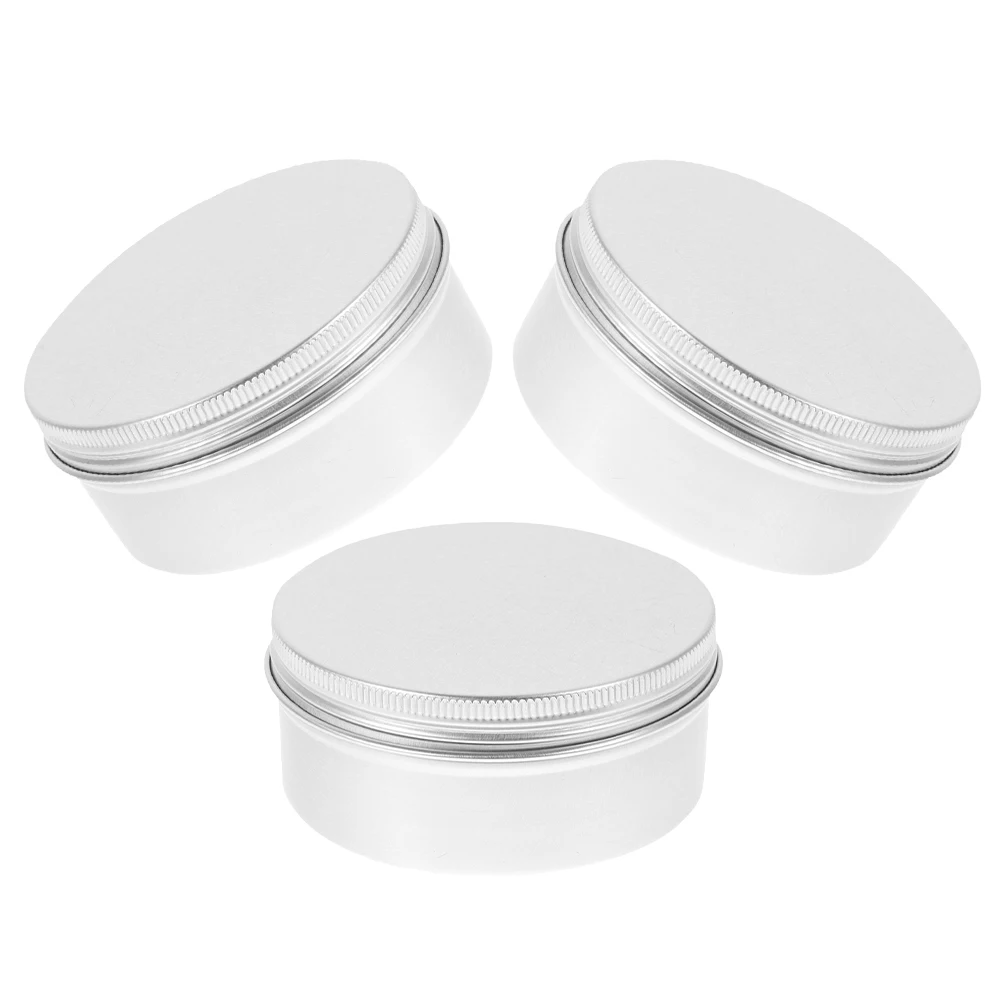 

3pcs Aluminum Soap Boxes 150ml Round Shape Screw Top Lid Empty Containers For Cosmetics Storage Cans Mini Box
