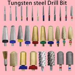 1pcs 60 Types Tungsten Carbide Nail Drill Bit Electric Nail Mills Cutter for Manicure Machine Nail Files Accessories