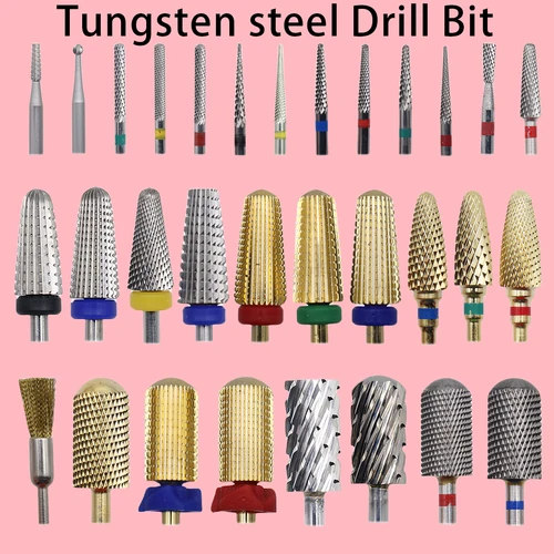 1 Uds., 60 tipos de brocas de carburo de tungsteno para uñas, fresas eléctricas para uñas, cortador para máquina de manicura, accesorios para limas de uñas