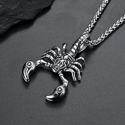 Unique Vintage Scorpion Pendant For Men Gothic Fashion 316L Stainless Steel Animal Necklace Biker Amulet Jewelry Dropshipping