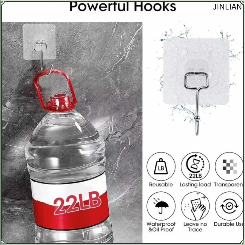 Increased Hook with Strong Adhesion on The Wall No Need To Drill Holes in The Kitchen Adhesive Hooks Load-bearing Wall Hooks