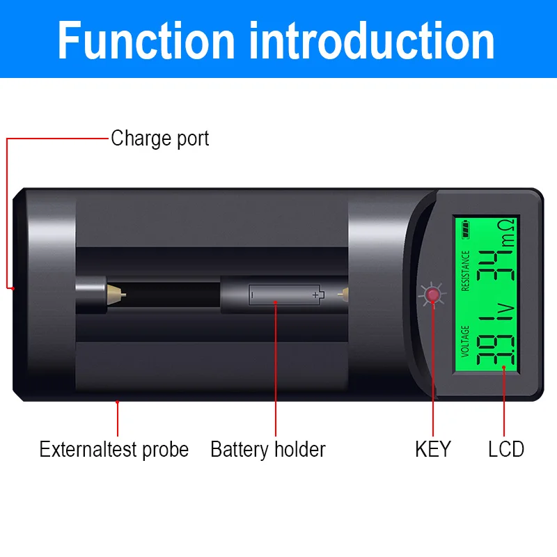 Peacefair PZEM-010 High Precision 18650 Lithium Battery Tester USB 4-Wire Probe Pen Internal Resistance Voltage Battery Testers