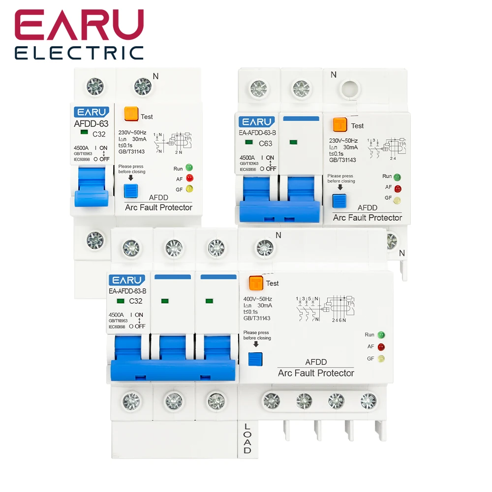 

AFDD Fault Arc Protector Circuit Breaker Main Switch RCBO MCB Short Circuit Overload Leakage Protection AC 230V 16A 20A 32A 63A