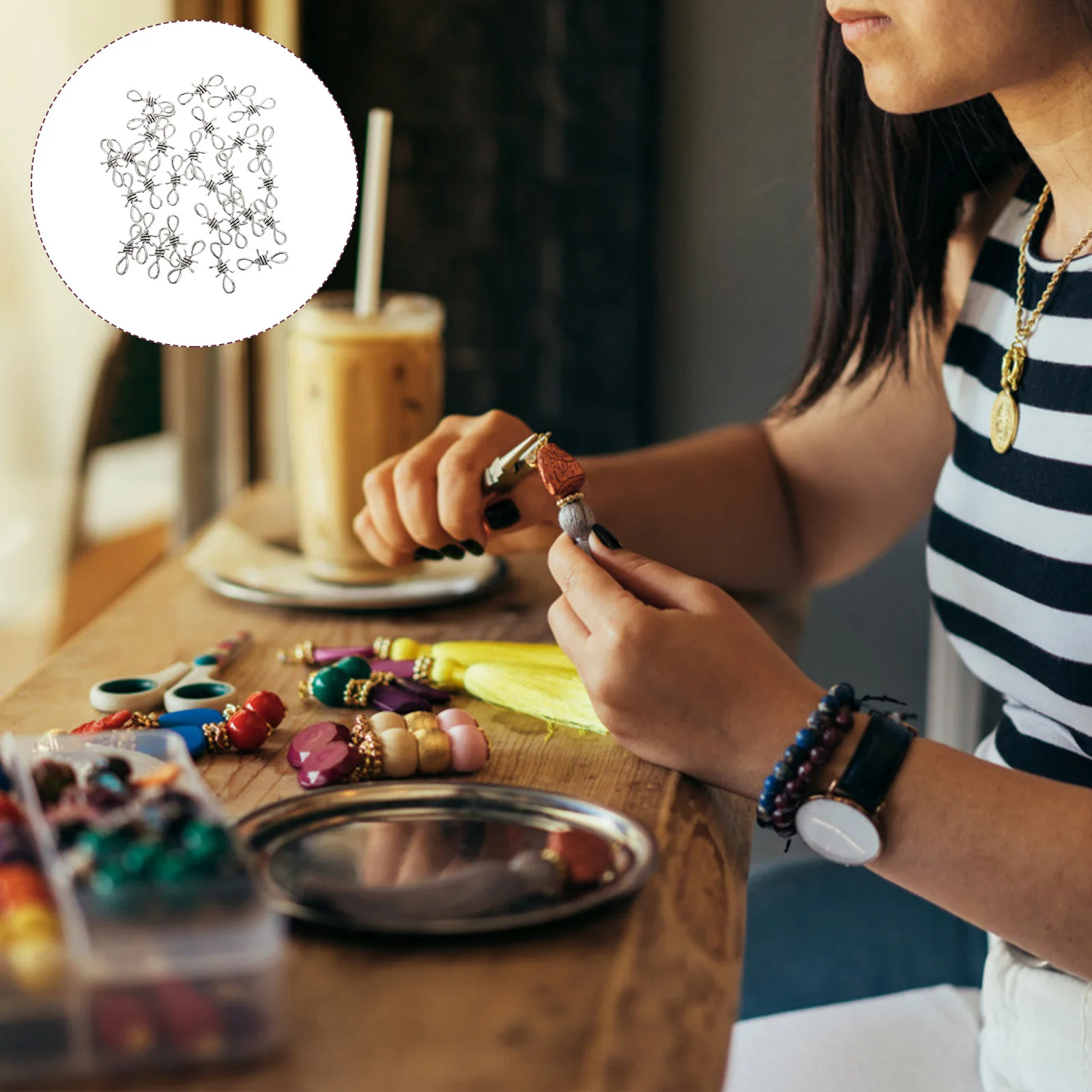 

30Pcs Zinc Alloy Bracelet Charms Waist Chain Necklace Accessories DIY Jewelry Making Tools Gift Supplies Necklace Charms