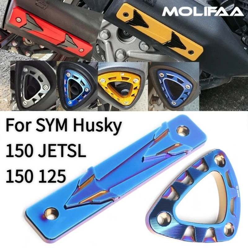 

Алюминиевый чехол выхлопной трубы с ЧПУ для мотоцикла SYM Husky adv 150 JETSL 150 125, декоративный кронштейн, аксессуары, горенный синий