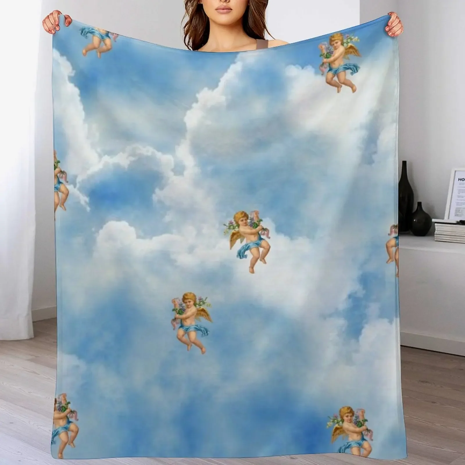 

Renaissance Angel cloud patter Throw Blanket Giant Sofa Beach anime Decorative Beds Blankets