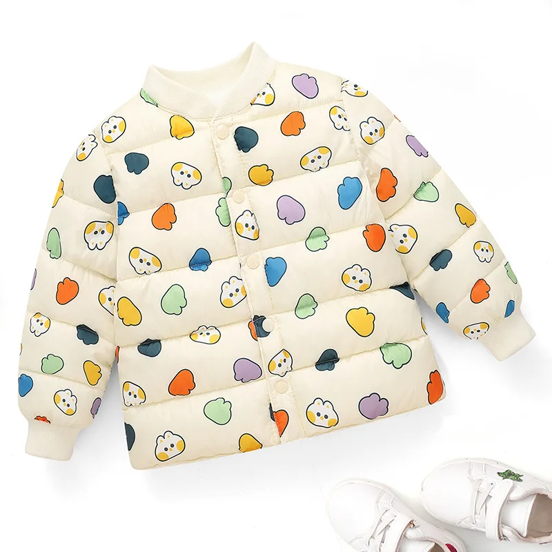 Boys Winter Thickened Warm Cotton Jacket Girls Children Baseball Cotton Coat Baby Casual Layering Top Kids Campus Sports Jacket - view 3