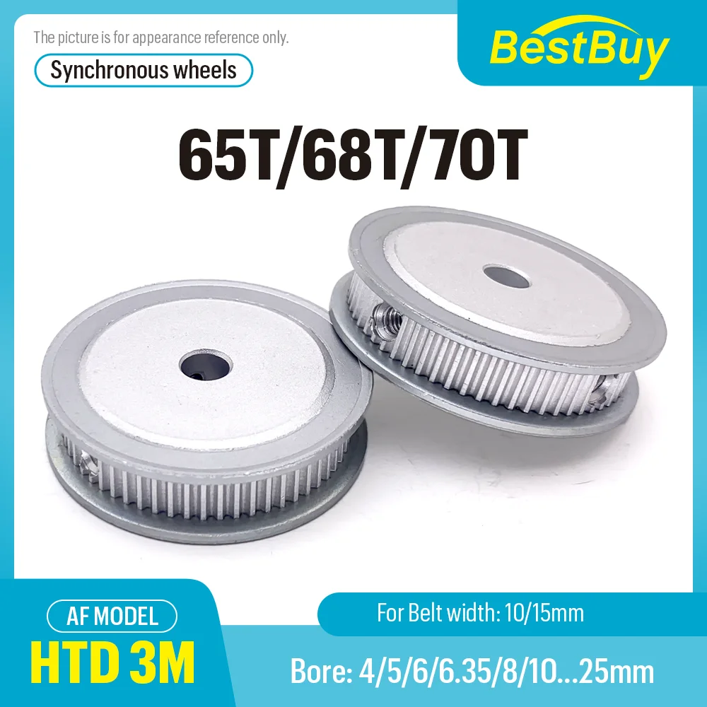 

HTD 3M 65T/68T/70Teeth Synchronizing Wheel Bore 4-25mm Timing Belt Width 10/15mm 3D printer CNC Parts