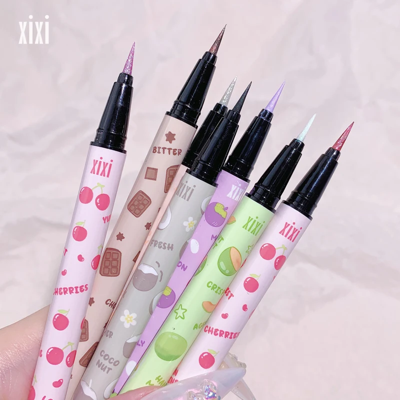 Tattoo Waterproof Liquid Eyeliner Metal Glitter Eyeliner Pen Long-wearing Smooth Shimmer Finish Easy to Draw Brighten Eye Makeup