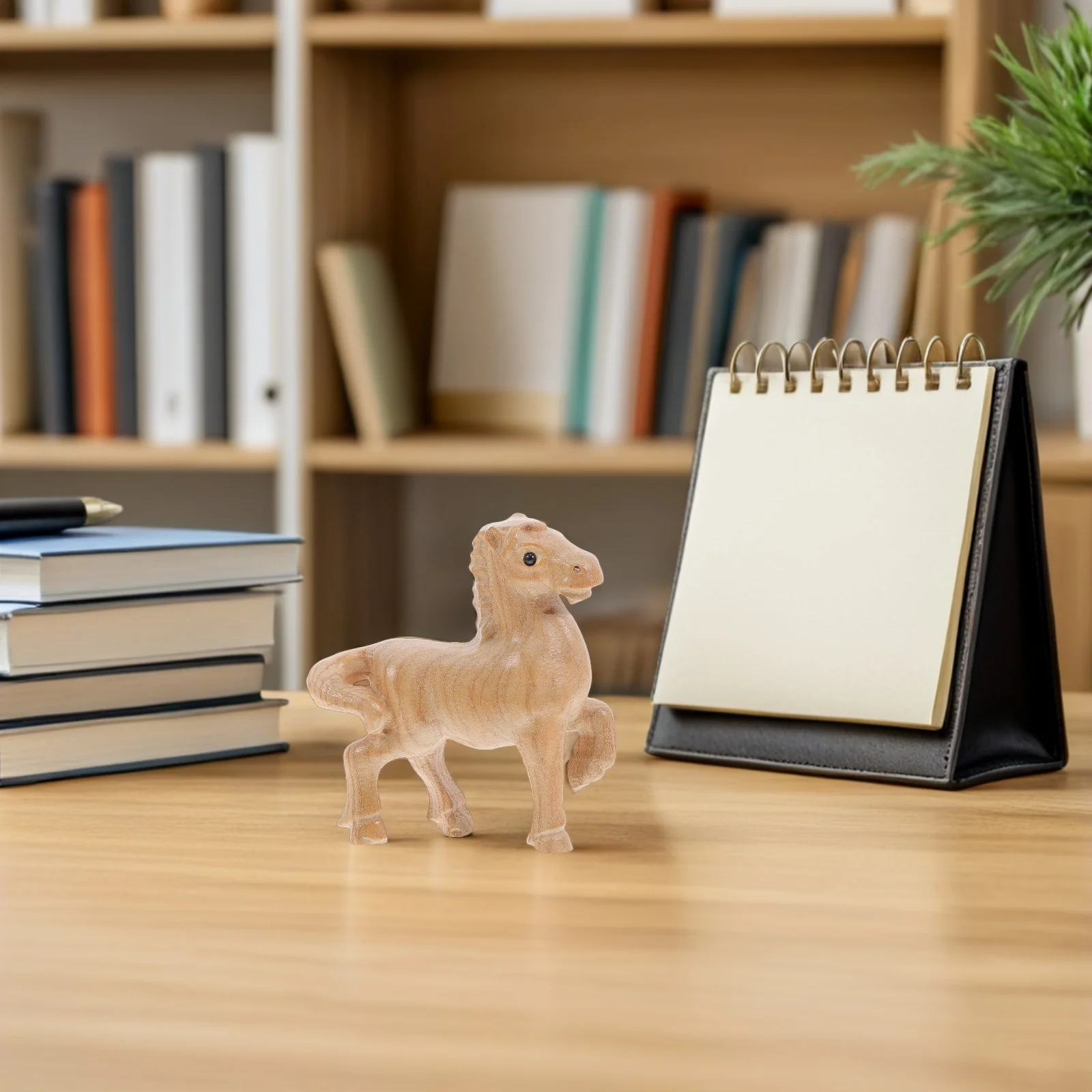 

Hand Carved Wooden Horse Statue Sculpture for 2026 New Year Office Desktop Home Decoration Horse Statue