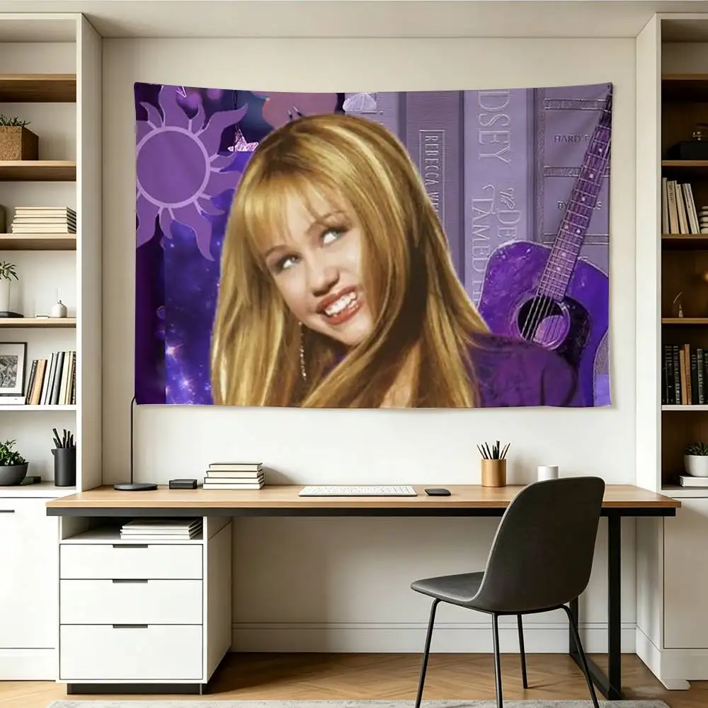 HM H-Hannah M-Montana Flags Wall Hanging Background Art Banner for Bedroom Home Outdoor Decor - Detail 1