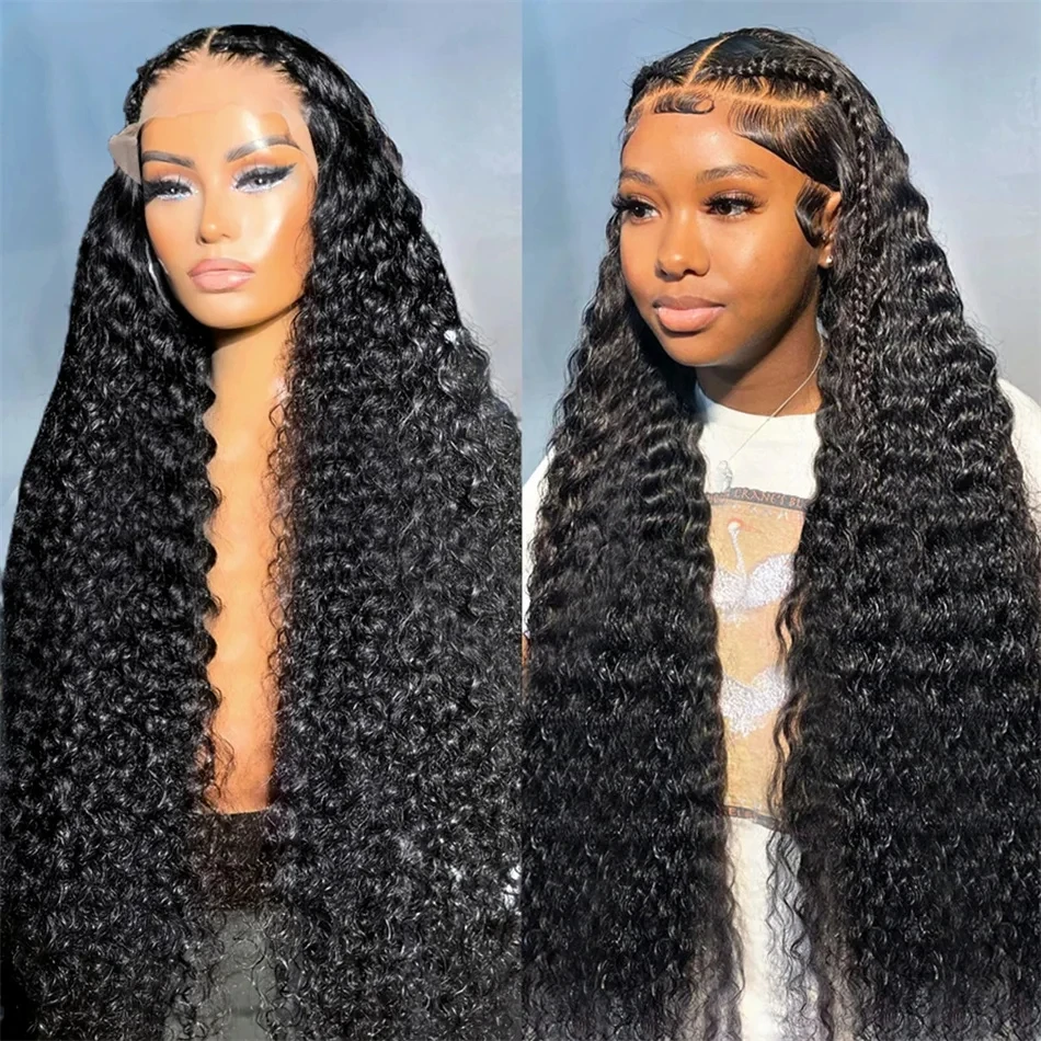 13x6 Lace Frontal Wig Human Hair 30 40 Inch Transparent 100% Brazilian Curly Wigs Natural Deep Wave Front Cheap For Women Choice