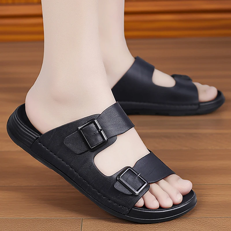 Sandalias 2 en 1 de una Sola Tira, Novedad de Verano, Unisex, Transpirables, Antideslizantes, con Suela Suave, para Playa, Uso Diario, Casual