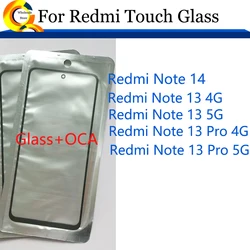 10Pcs/Lot For Xiaomi Redmi Note 14 13 Pro 4G 5G Touch Screen Panel Front Outer Glass Lens With OCA