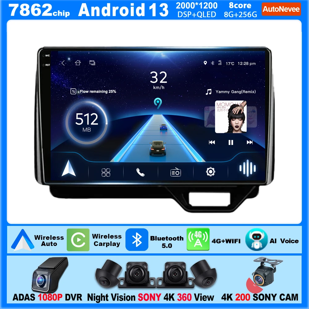 

10 Inch Carplay Android Car Radio For HONDA N-BOX II 2 JF3 4 2017-2021 Multimedia Intelligent System Navigation Wifi 5G Display