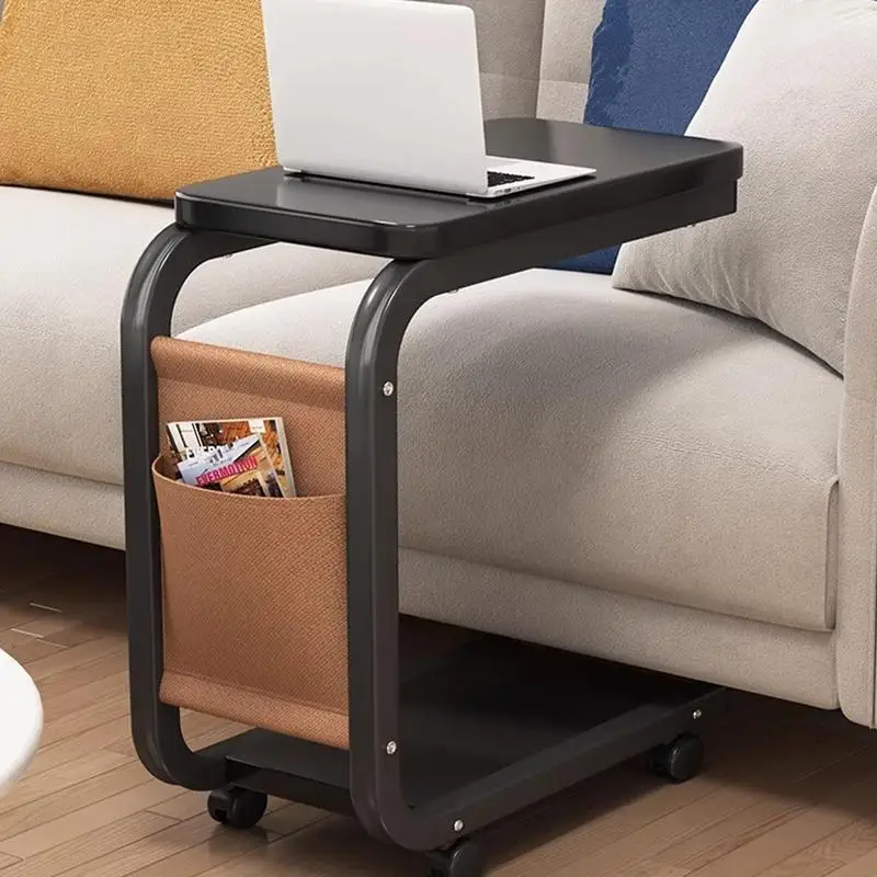 C Shaped End Table Small Side Table For Living Room Double Layer Movable Side Table For Sofas Living Rooms Bedside Areas image 3