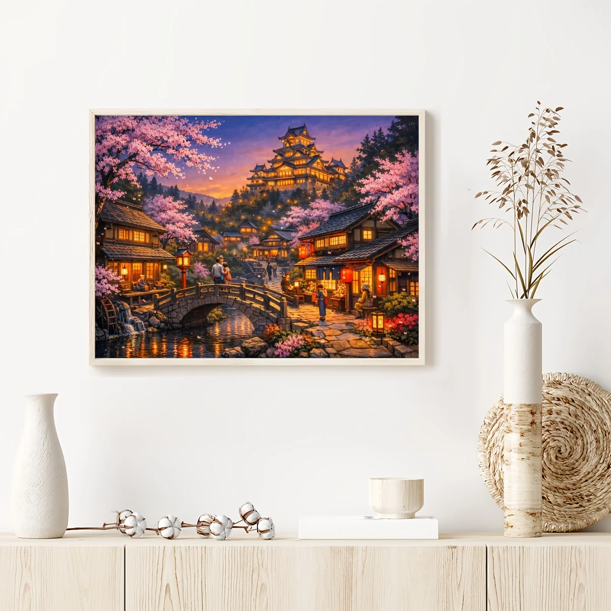500/1000/1200/2000PCS Puzzles for Adults Ancient Style Cherry Blossom Garden,Jigsaw Puzzles Brain Challenge Game Gift Home Decor