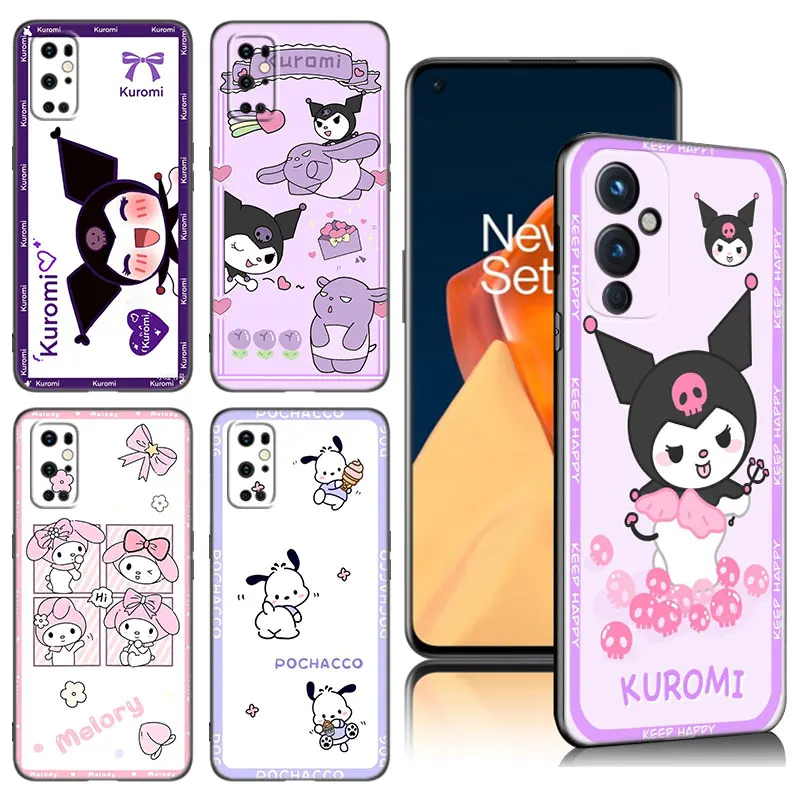 Kuromi Melody Black Silicone Phone Case For OnePlus 9R 10R 11R 12R ACE 2 Pro 2V 3V Nord CE 2 3 Lite 4 N10 N20 N30 SE 5G