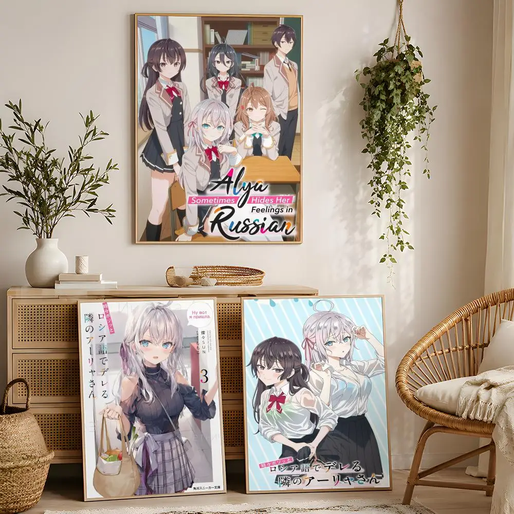 Anime Alya Sometimes Hides Her Feelings In Russian Poster Waterproof Peel and Stick HD Modern Wall Decor for Bedroom Living Room