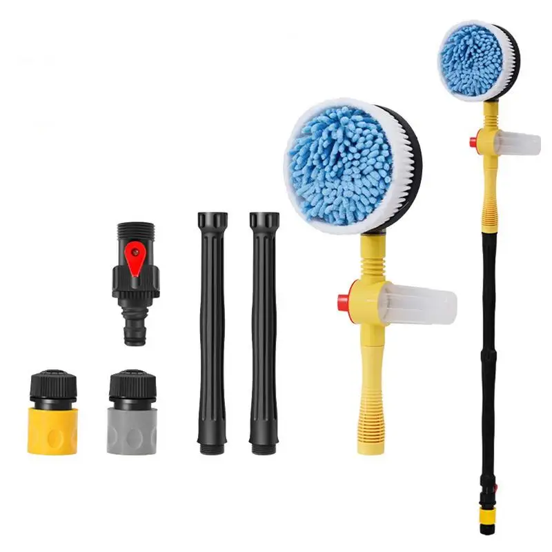 Chenille Microfiber Car Wash Mop Soap Dispensing Cleaner Auto-rotating Car Wash Brush Car Wash Cleaning Tool Car Brush Set