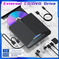 Multifunction DVD Player High Speed Data Transfer 7-in-1 Optical Drive USB 3.0 Type-c External Portable CD/DVD Reader for Window
