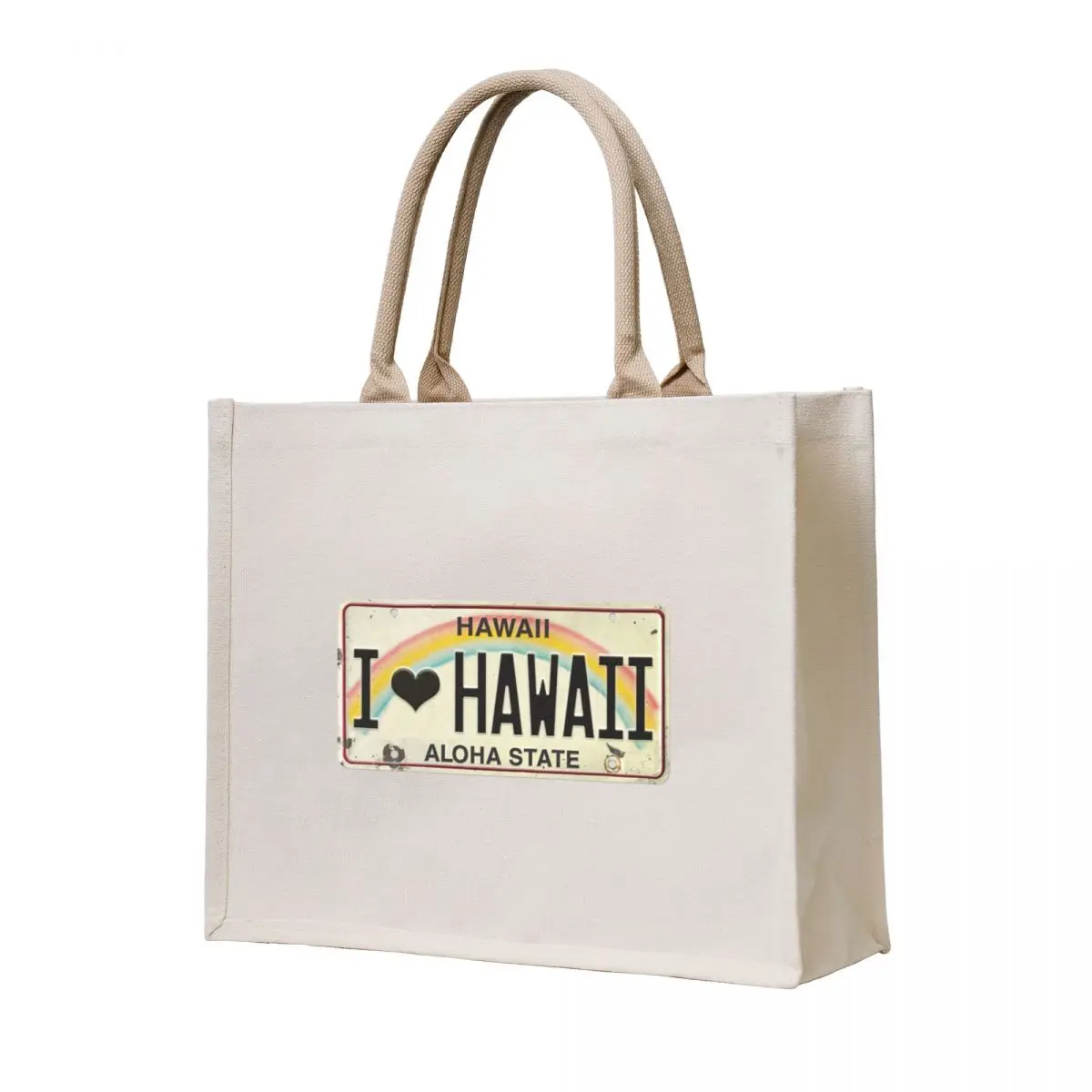 

Vintage Hawaii License Plate I Love Hawaii Tote Bag canvas tote bag Reusable bags woman shopping bag Shopper