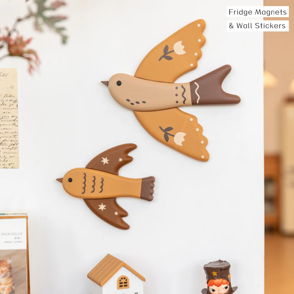 Vintage Swallow Wall Decor Hummingbird Fridge Magnet Rustic Bird Art Ornament for Home Decor Ideal Gift for Bird & Art Lovers