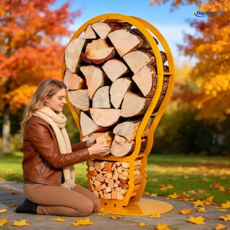 Heavy Duty Firewood Stand for Indoor Outdoor Fireplace Storage Stacking Organizing Log Rack Holder