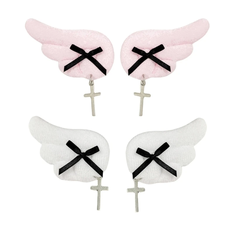 Angel Wing Hair Clip for Female Dark Series Hair Pin 2000s Anime Hair Barrettes Side Clip Girl Halloween Theme Hair Decors