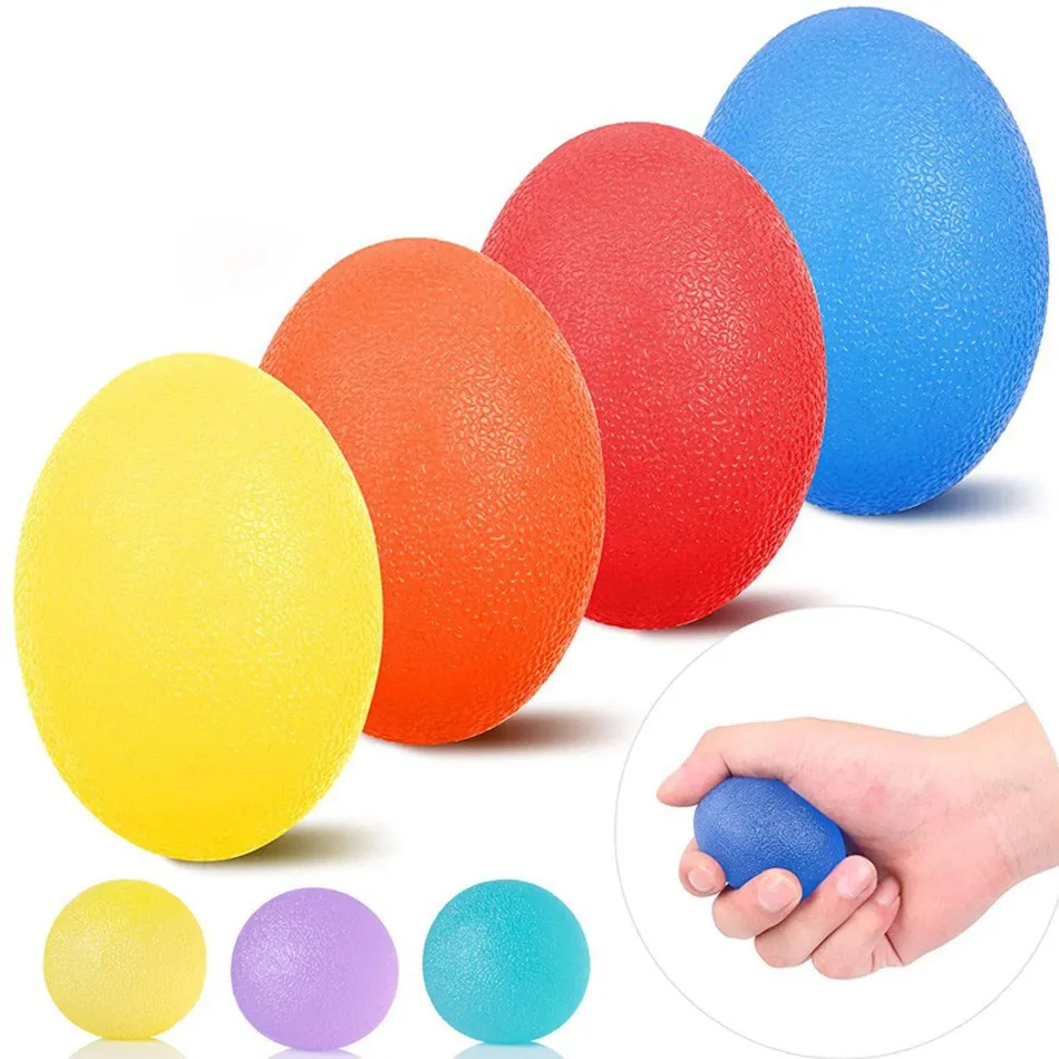 WorthWhile Silica Gel Hand Grip Ball Egg Men Women Gym Fitness Finger Heavy Exerciser Strength Muscle Recovery Gripper Trainer