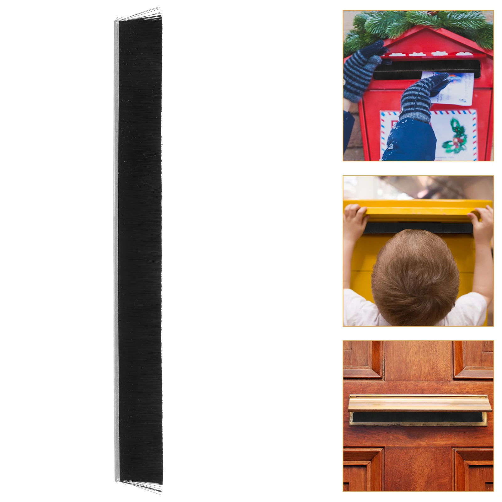 

2pcs Mailbox Cover Sealing Brush Strip Nylon Dust Water Resistant Letter Box Flap Seal Bristle Brushes for Office Home Postal