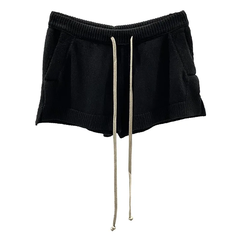 25SS spring and summer new Korean fashion wool knit comfortable wool knit casual short pants black and gray sexy fashion