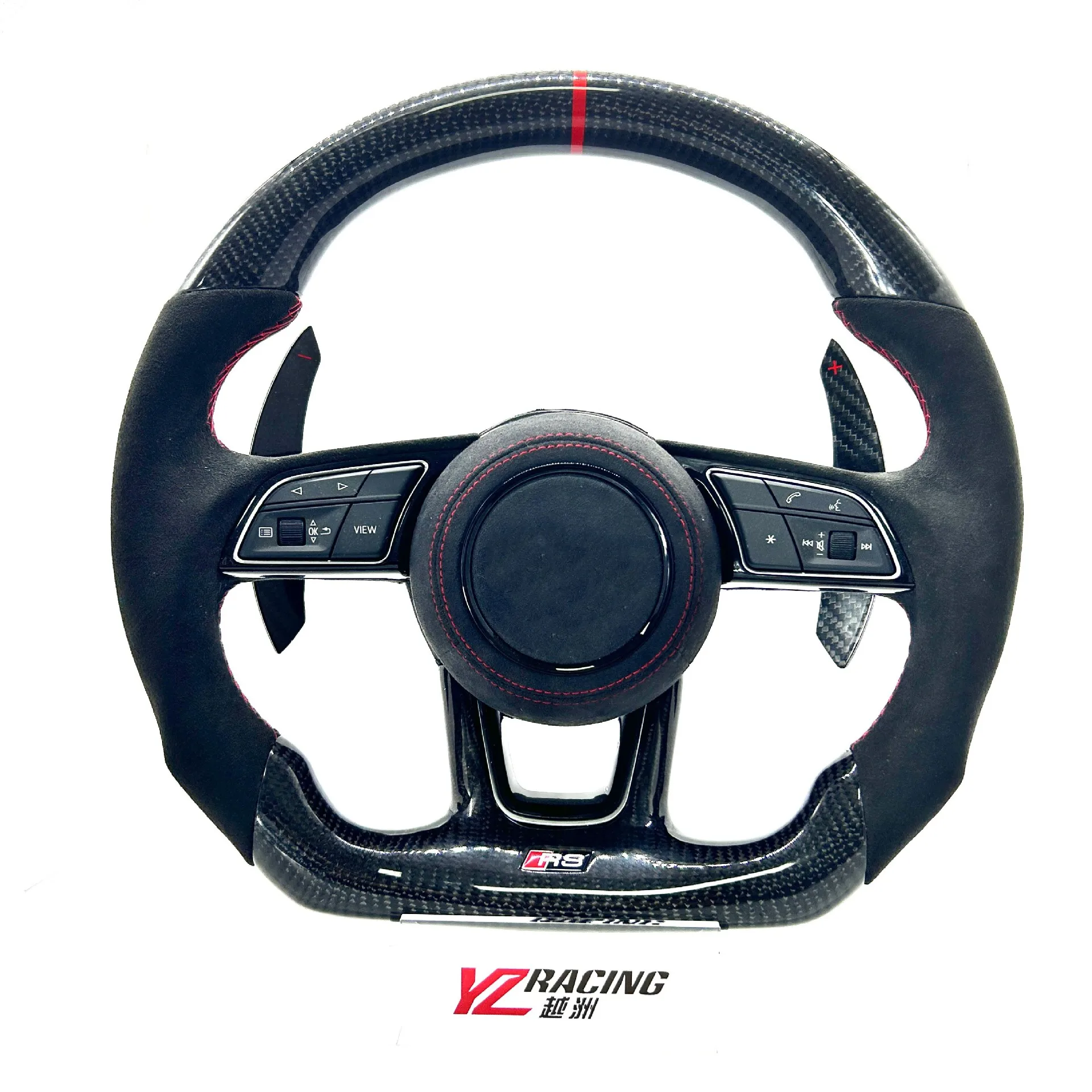 

For Audi A6L Q5 A4L S4 RS4 S5 R8 TT A5 modified flat bottom carbon fiber steering wheel