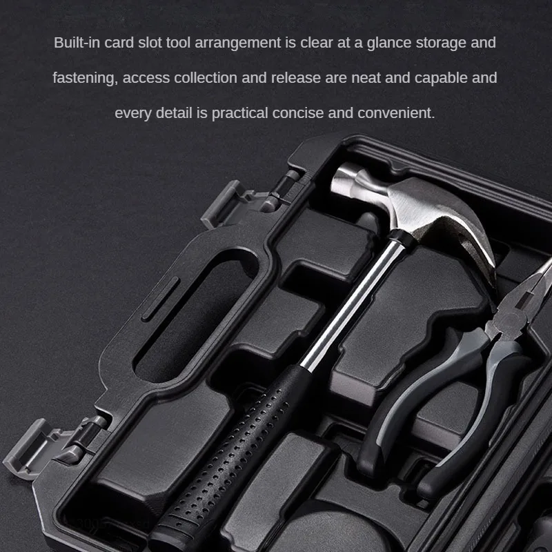 Xiaomi JIUXUN Manual Toolbox Set Hardware Repair Pliers Hammer Measuring Pen Tape Measure screwdriver Portable Tool Combination