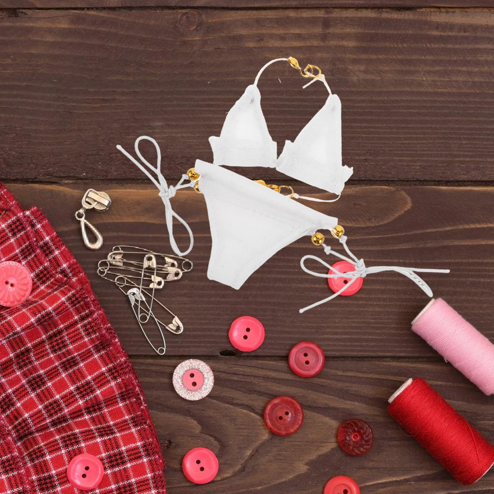 1 Juego de traje de baño, Bikini de vacaciones en la playa de verano para niña y bebé, accesorios de ropa de repuesto en miniatura, juego de piscina