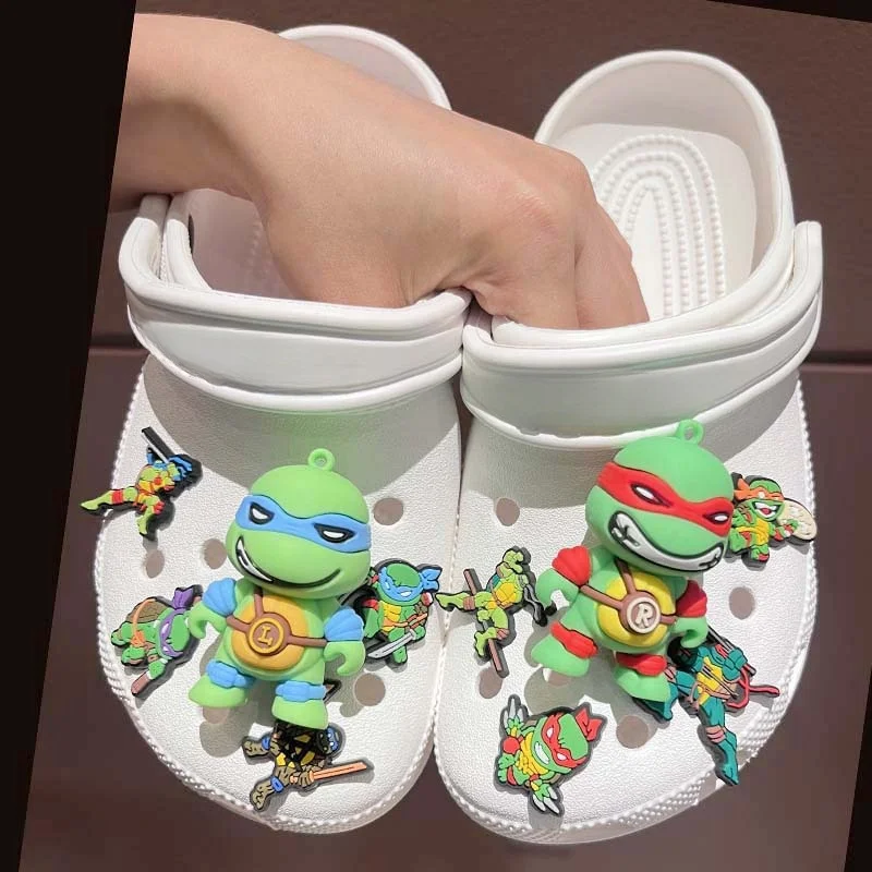 

MINISO Cartoon Anime Turtle Shoe Charms PVC DIY Shoe Charms For Sandals Slippers 3D Animal Shoes Decoration Party Birthday Gifts