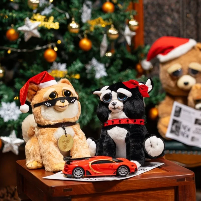 Official Feisty Pets Flip Face Plush Doll Wild Pet Devil Series Dog Puppy Blind Box Stress Relief Trendy Toy Christmas Gift