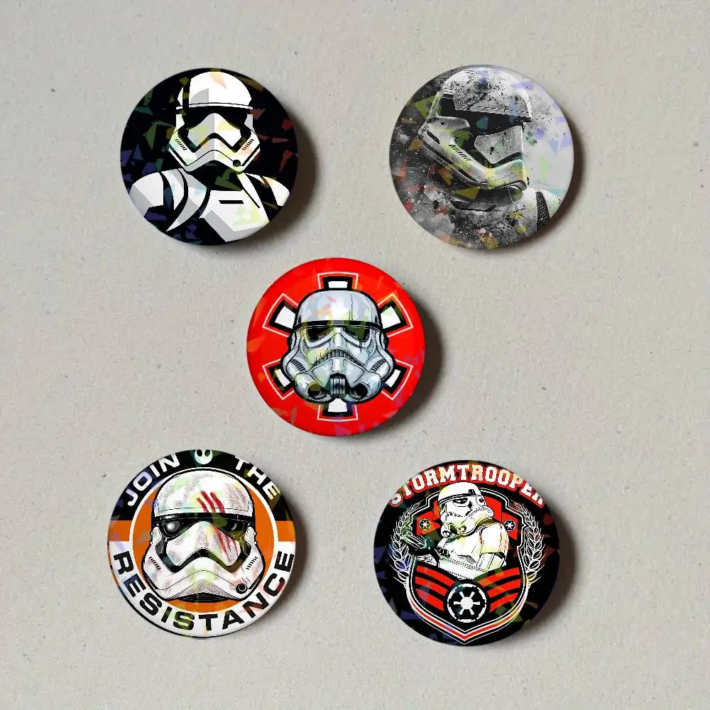 S-Star Wars Stormtrooper Round Laser Badge Brooch Clothes Backpack Accessories Lapel Decoration Gift