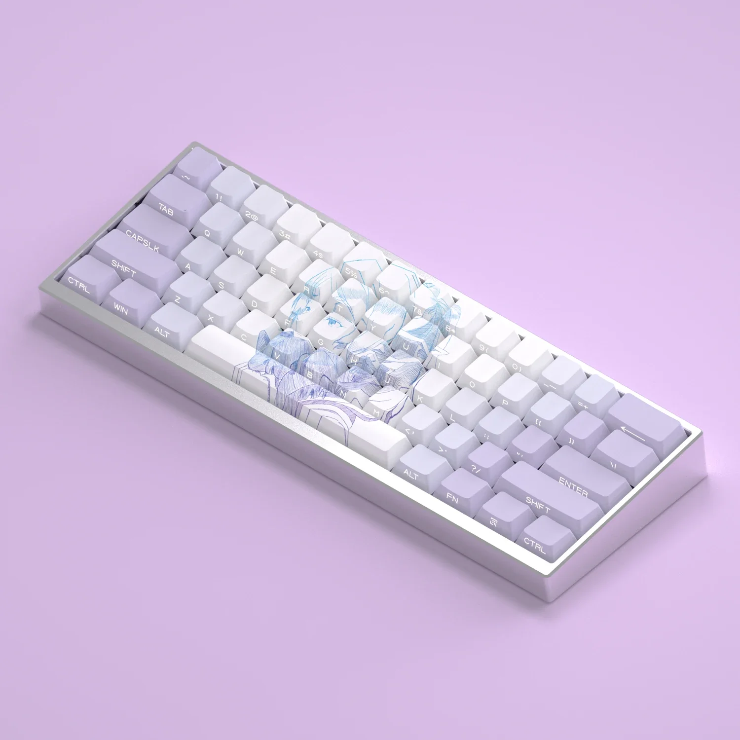 

130 Keys Keycaps Frieren Anime Side Print Cherry PBT Dye Sublimation Backlight for Mechanical Keyboard AULA F75 Ajazz Ak820pro