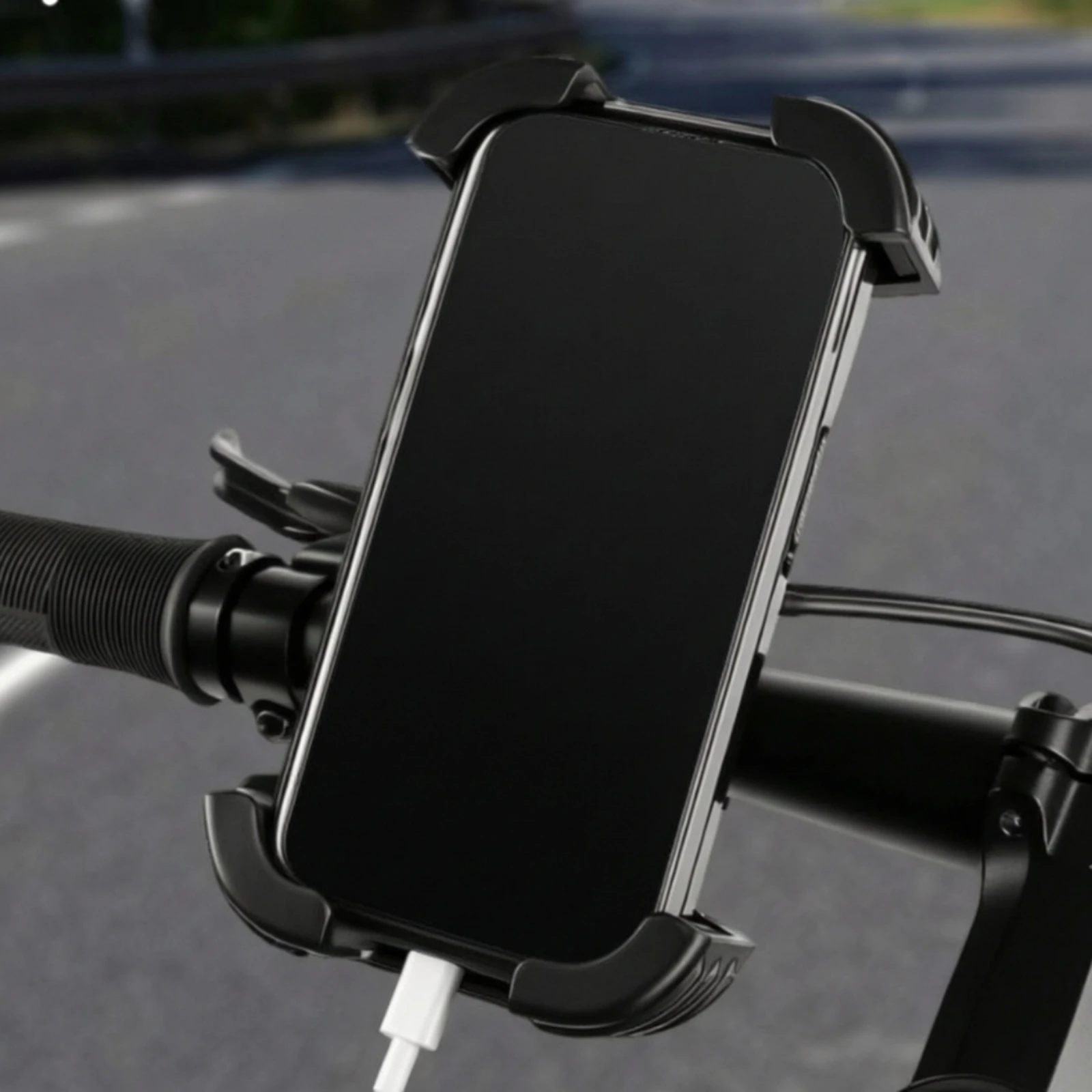 Phone Holder with Mirror Mount Single-Press Lock Locking Motorcycle Phone Mount Anti-Vibration Clamp-Style for Riders