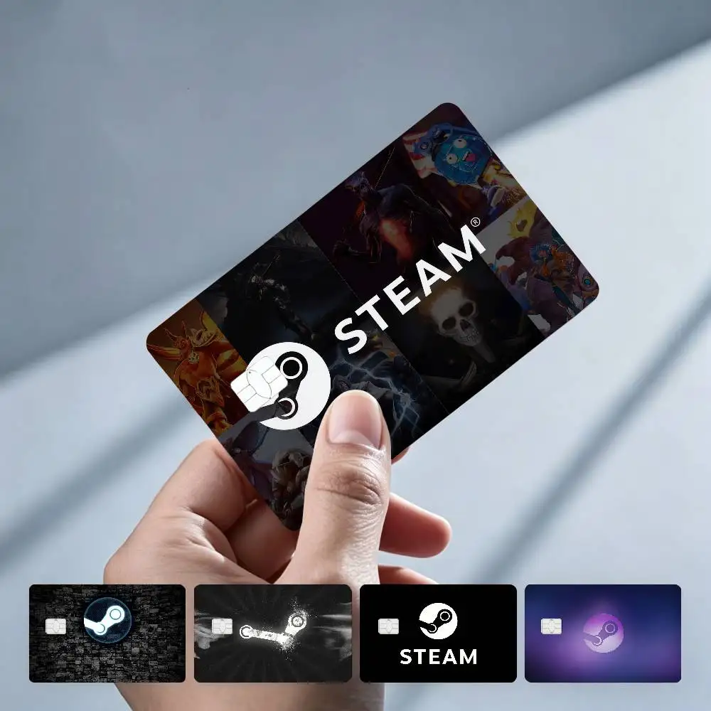Steam Game Brand 4PCS!Trendy & Cool Business-Style Bank Card Sticker — Suitable for Debit Card Decoration