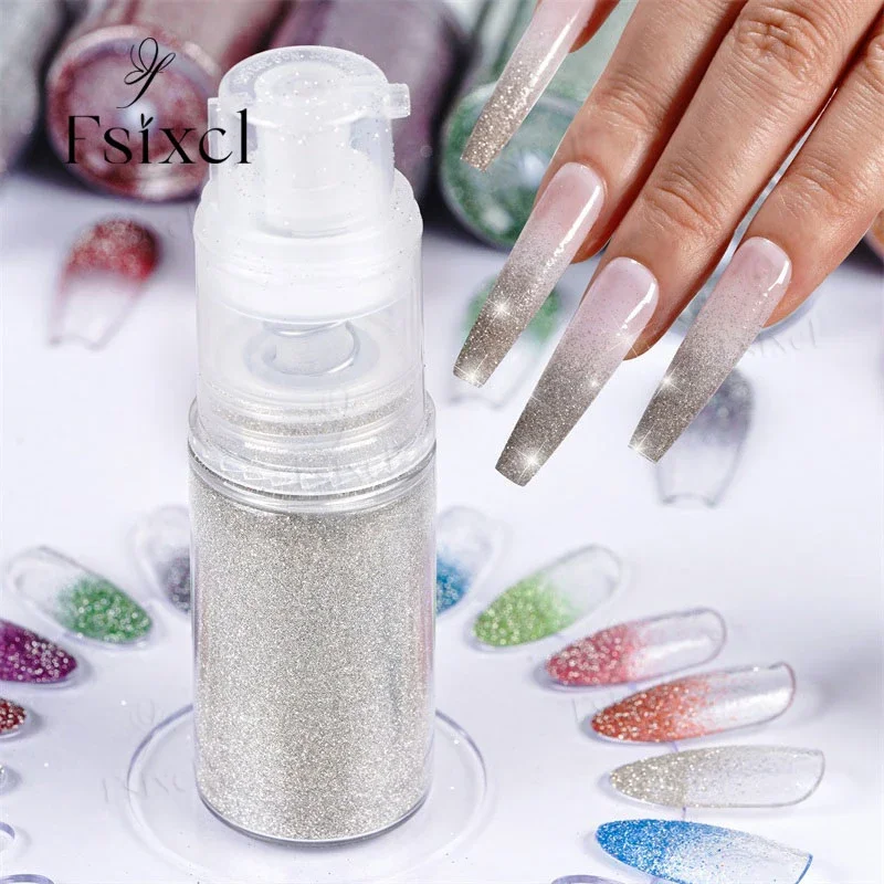 

FSIXCL Reflective Diamond Glitter Shiny Spray Powder for Nail Art Sparkle Silver Pink Red Pigment Manicure Decoration DIY Dust