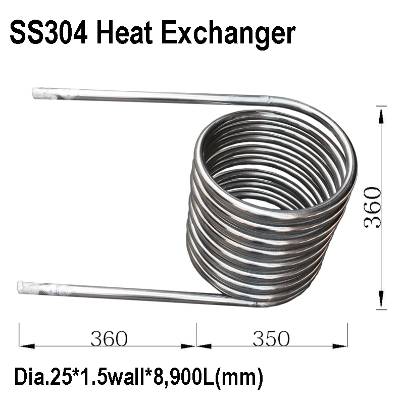 304SS Coil Heat Exchanger for Wood Fried Hot Tub | DIY Dutch Bath Heater 304 Stainless Steel
