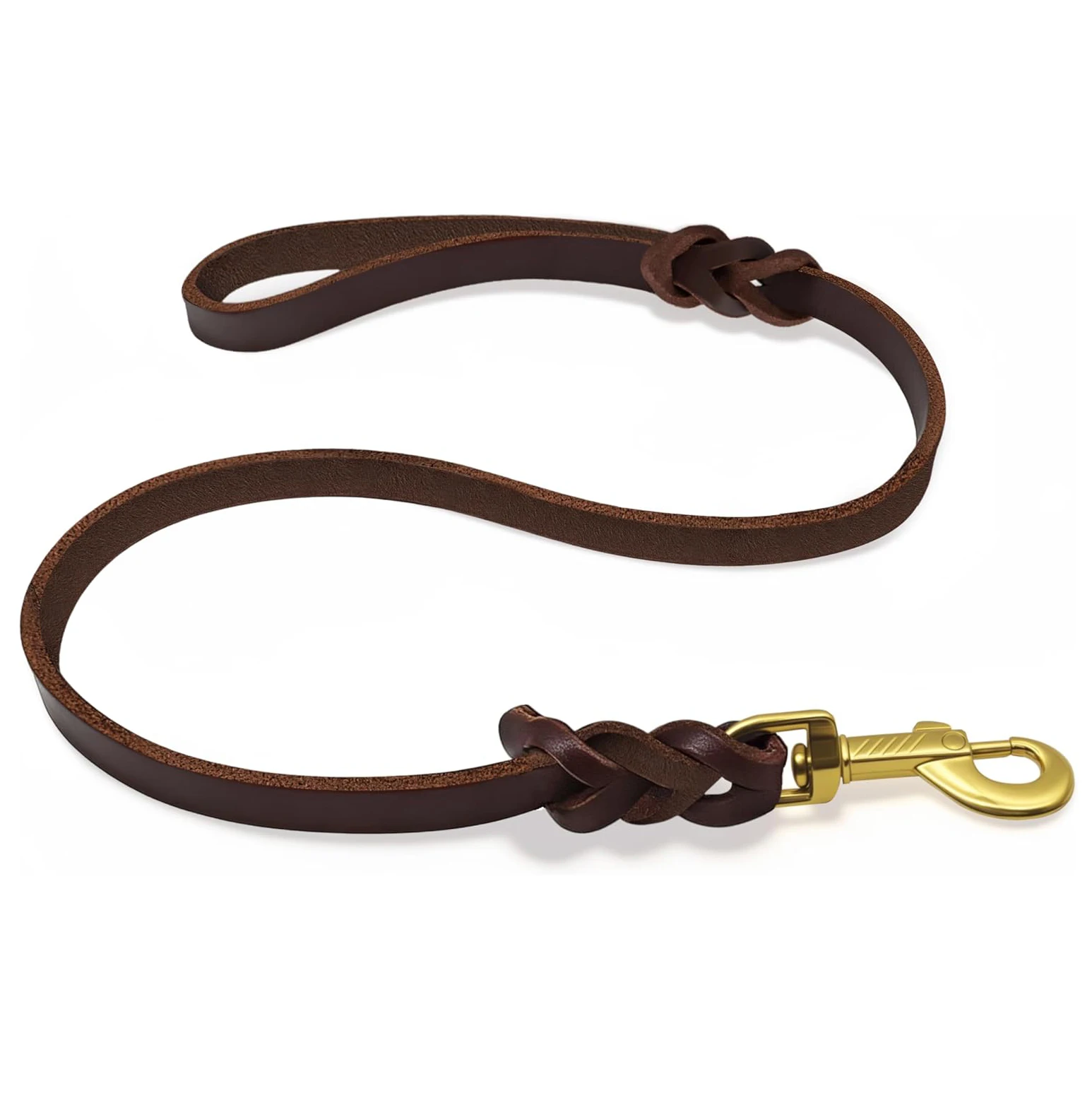 4/7/8ft Heavy Duty Genuine Leather Braided Dog Leashes for Large Medium Small Dogs Training Walking