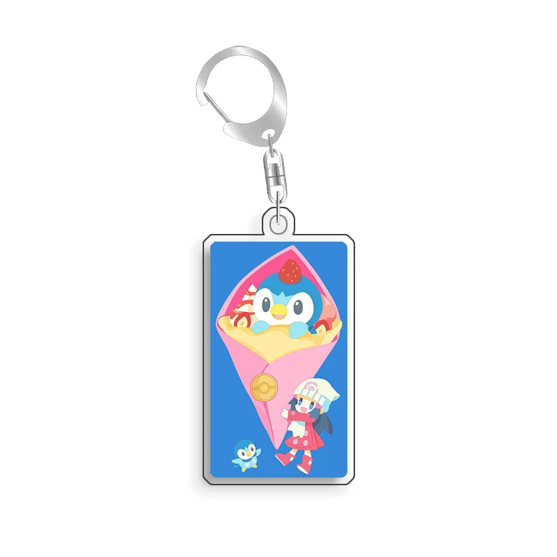 For Pokemon Elf Qikchu Piplup Leafeon Snivy Espeon Sylveon Acrylic Selfmade Cute Cartoon Anime Keychain Pendant Toy Gift 5cm