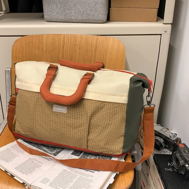 

Вместительная сумка с верхней ручкой, с отделением для влажных и сухих вещей, расширяемая, для путешествий, спортзала, плавания, ручная кладь, наплечная сумка