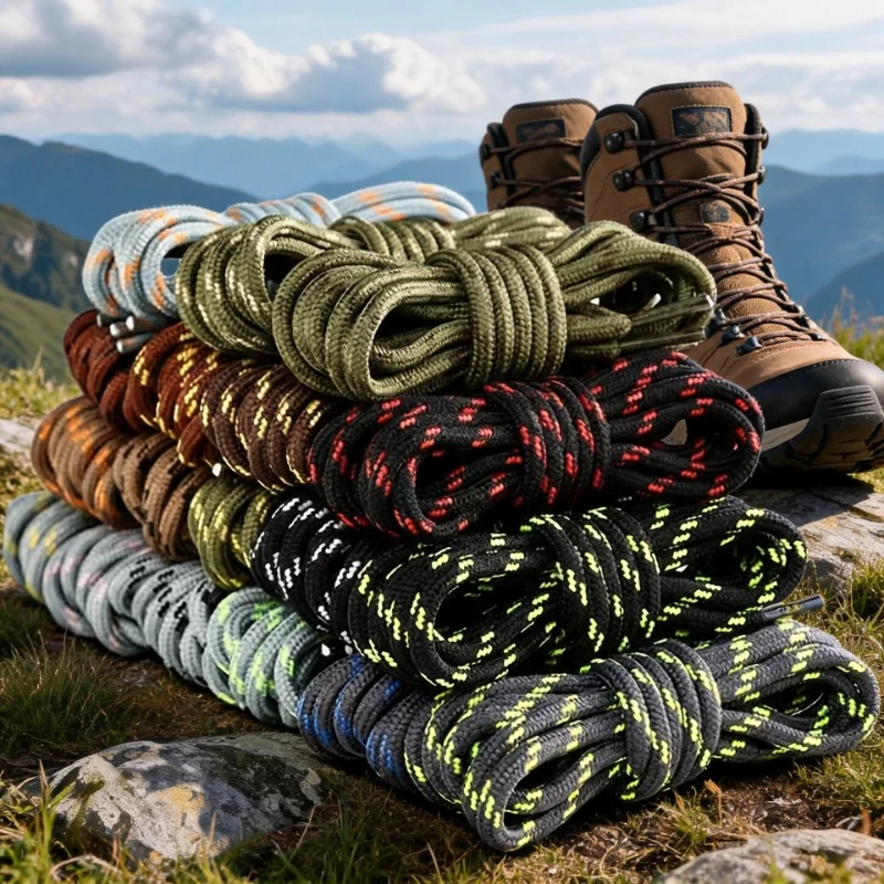 Colorful Round Shoe laces anti-skid Outdoor Bold Shoelaces Sneakers Hiking Laces for Shoes 100/120/140/160CM Shoe Accessories